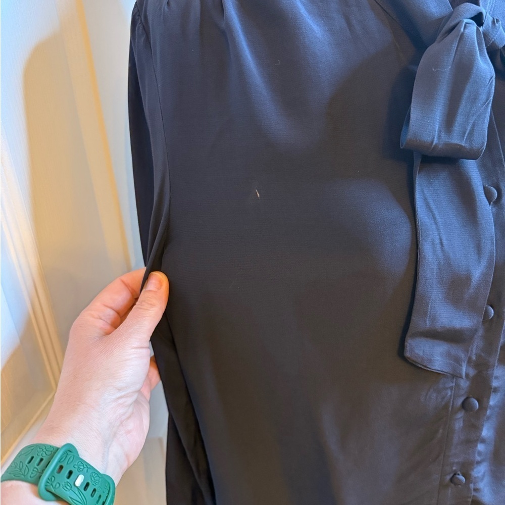 The Limited | Black Long Sleeve Tie Front Blouse | Sz Small - Picture 7 of 9
